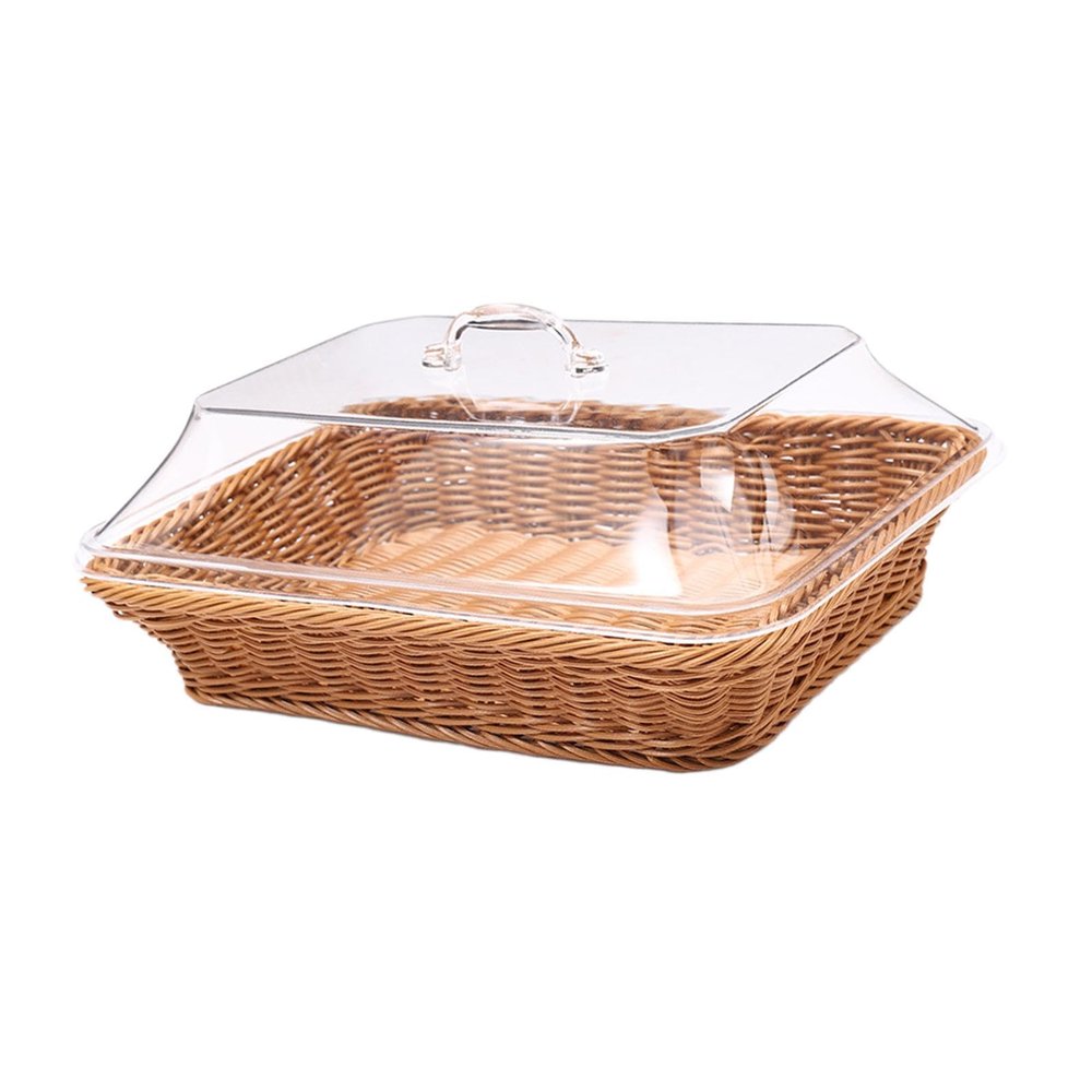 predolo Small Woven Basket with Lid, Fruit Basket and Serving Tray