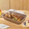 predolo Small Woven Basket with Lid, Fruit Basket and Serving Tray view 2