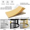2-Piece Nesting Round Coffee Table Set with Storage, Glass Top, Black Legs view 4