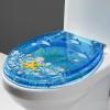 Wttfc Toilet Seat with Soft-Close, Transparent Resin, Quick-Release, Stainless Steel Hinges, 3D Ocean Series with Real Shells and Sand view 1