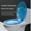 Wttfc Toilet Seat with Soft-Close, Transparent Resin, Quick-Release, Stainless Steel Hinges, 3D Ocean Series with Real Shells and Sand view 2