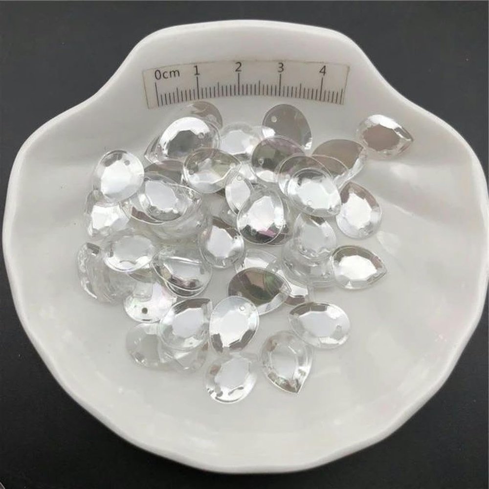 30 g Crystal-Clear Loose Sequins, 10 x 14 mm