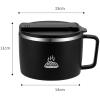 Jarsense Ramen Bowl with Lid, 1,200 mL, 304 Stainless Steel, Spoon & Chopsticks, Green view 2