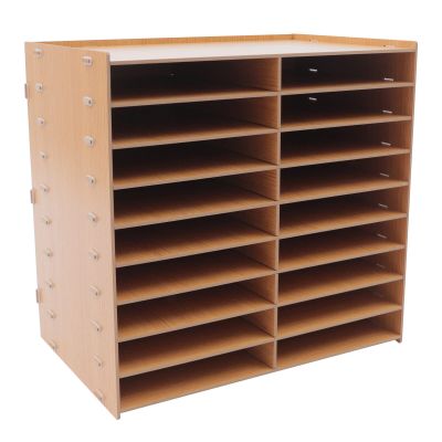 HINOPY 18-Compartment Wooden Desk Organizer, Brown