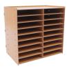 HINOPY 18-Compartment Wooden Desk Organizer, Brown view 1