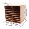 HINOPY 18-Compartment Wooden Desk Organizer, Brown view 2