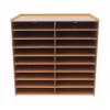 HINOPY 18-Compartment Wooden Desk Organizer, Brown view 3