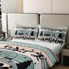 Loussiesd Happy Camping Duvet Cover Set, 155 x 220 cm, 100% Cotton, Teal Blue Vintage Wood Design view 4