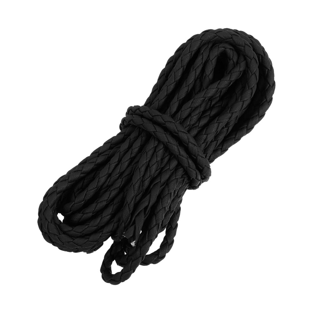 QUARKZMAN Leather Cord, 5 Meters, 4 mm Diameter, Black