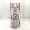 Transparent Ruffled Chair Cover, Gray view 1