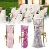 Transparent Ruffled Chair Cover, Gray view 2