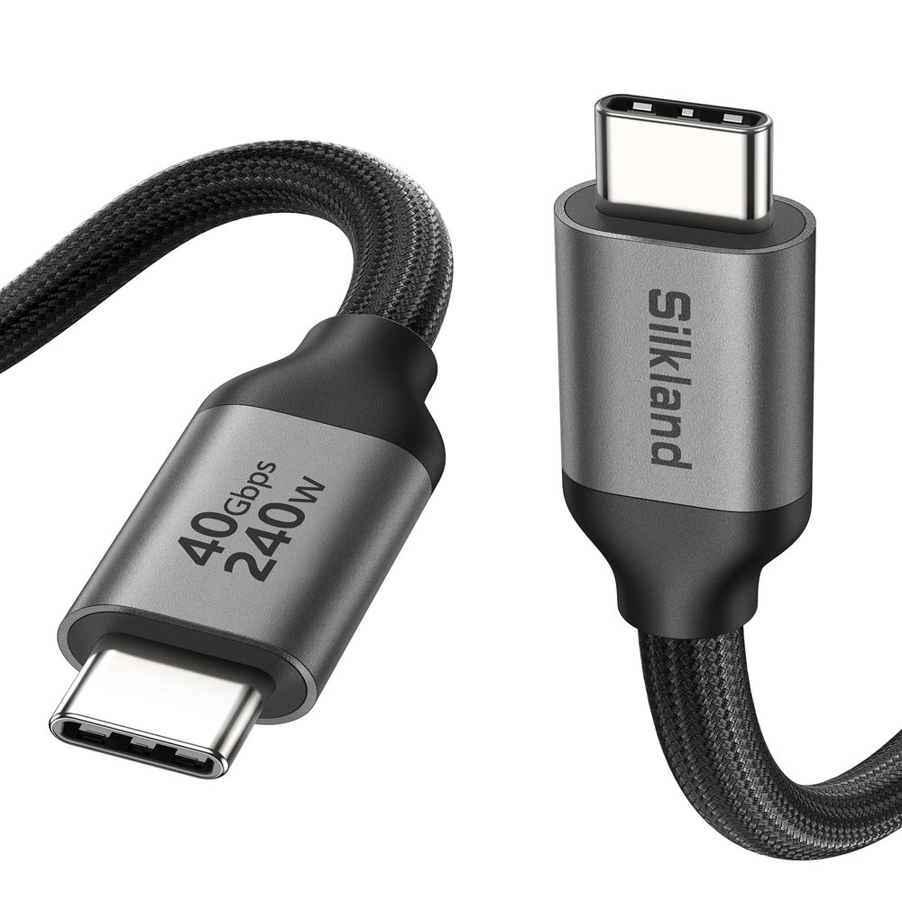 Silkland Short USB-C Data Cable, 0.8 m, USB4 40 Gbps, 240 W PD 3.1 Fast Charging