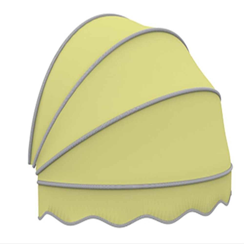 Dome-Style Folding Window Awning, 130 x 65 x 65 cm, Yellow