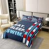 Loussiesd Kids Swimming-Themed Cotton Duvet Cover Set, 155 x 220 cm view 2