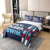 Loussiesd Kids Swimming-Themed Cotton Duvet Cover Set, 155 x 220 cm view 3