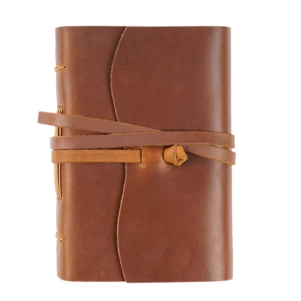MOLERRI Handmade Leather Notebook, 100 x 155 mm, Leather-Bound Travel Journal