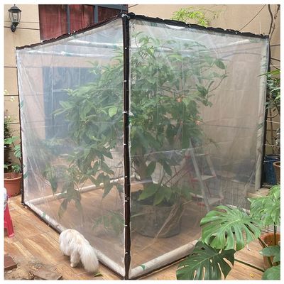 Clear Waterproof PVC Tarp with Grommets, 1 x 1 m