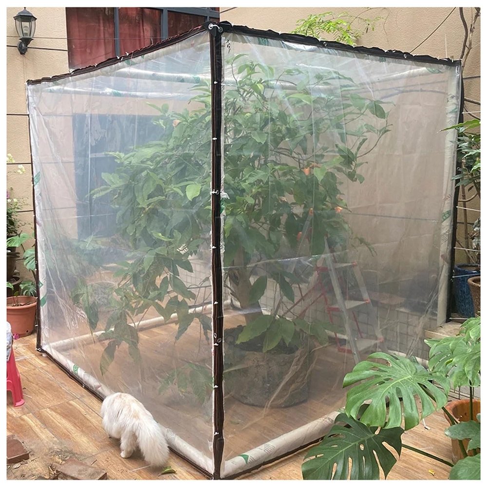 Clear Waterproof PVC Tarp with Grommets, 1 x 1 m