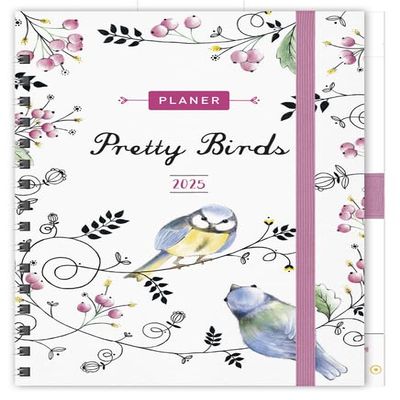 Korsch Pretty Birds Family Planner 2025, Weekly Double-Page Layout