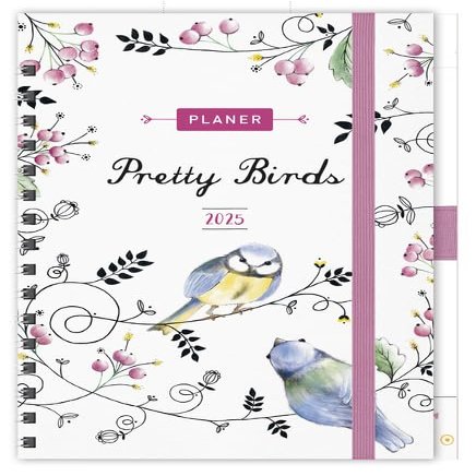 Korsch Pretty Birds Family Planner 2025, Weekly Double-Page Layout