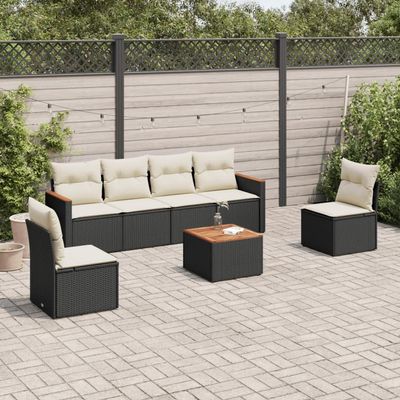 Gecheer 7-Piece PE Rattan Garden Lounge Set with Cushions