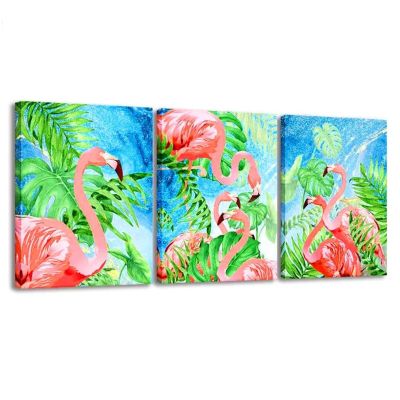 5D Diamond Painting 3-Piece XXL Flamingo Set, Full Drill, 100 x 150 cm