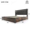 Upholstered Bed 55 x 79 in with Storage, LED Headboard, USB Charging and Mattress, Dark Gray view 2