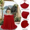 XHDZSW Red Fitted Stretch Cover for Round Cocktail Tables, 32 x 43 in view 2