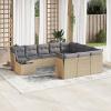 BaraSh 11-Piece Garden Sofa Set with Cushions, Beige Poly Rattan - 3218259 view 1