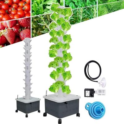 QXHDPYMXZ 15-Tier Hydroponic Tower, 45 Plant Sites with Pump