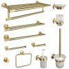 Brushed Gold Bathroom Hardware Set with Paper Towel Holder view 2
