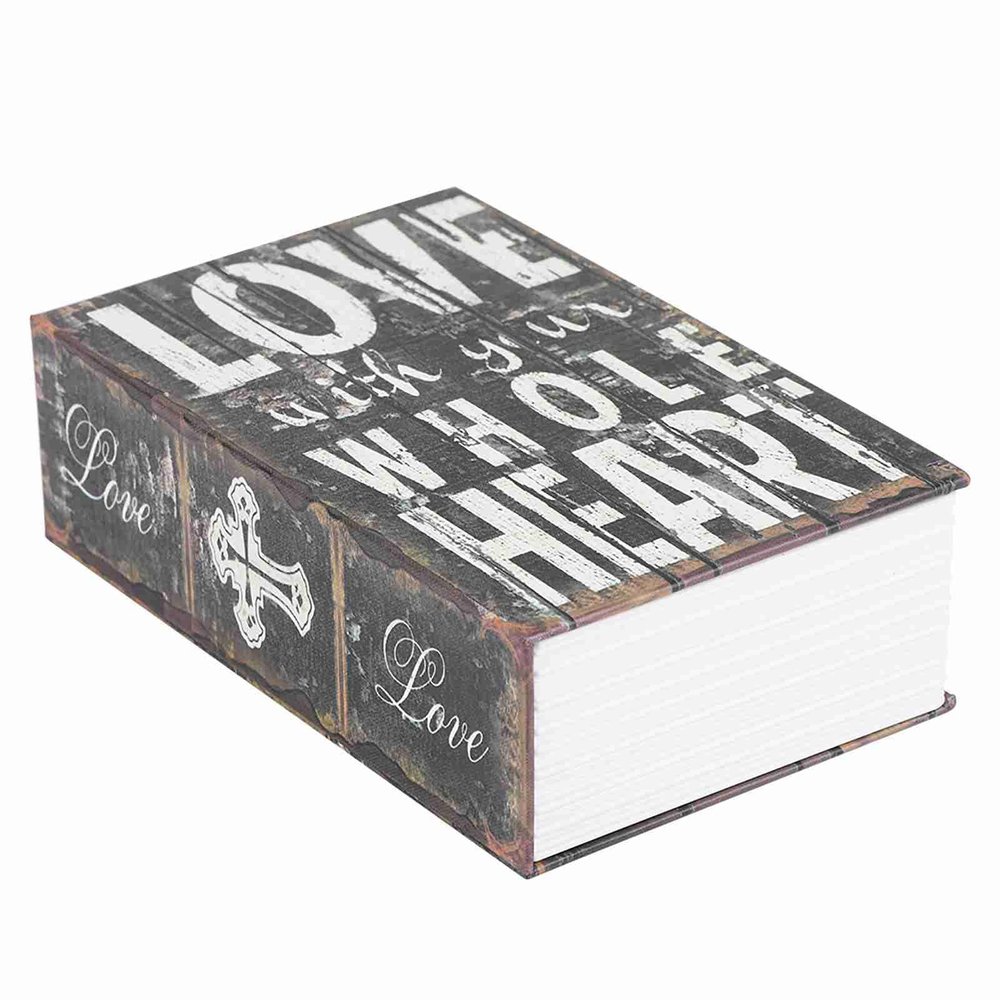 Creative Book Safe with Combination Lock, Deluxe Storage for Personal Spaces (LOVE)