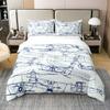 Loussiesd 100% Cotton Airplane Bedding Set, 135 x 200 cm, Blue and White view 1