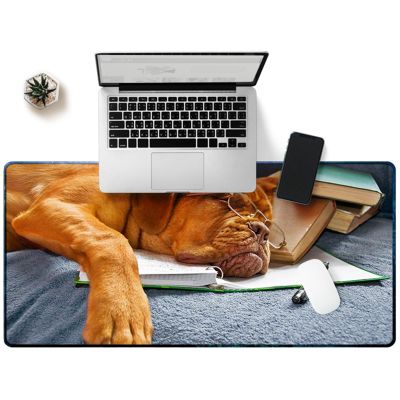 Hixingo 3D Shar Pei Mouse Pad, 700 x 300 x 3 mm, Gaming Desk Mat with Non-Slip Rubber Base and Stitched Edges