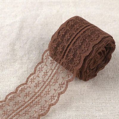 SYSUII 20 m Lace Trim, 4.5 cm Wide, Vintage Floral Lace Ribbon - Coffee