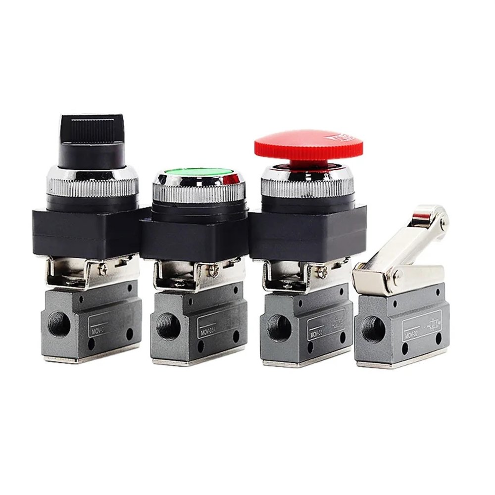 PHNOITPQ MOV-01 MOV-02 MOV-03 MOV-03A Pneumatic Two-Position Three-Way One-In-One-Out Mechanical Directional Valve (Color: 17.65-03)