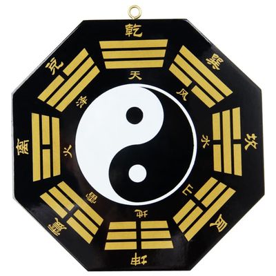 Feng Shui Bagua Mirror, 15.5 cm Peach Wood, Eight Trigrams, for Car Rearview Mirror or Hanging