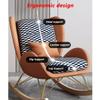 JIESOO Upholstered Indoor Glider Rocking Chair, Beige view 4