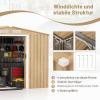 RELAX4LIFE Metal Garden Shed with 2 Sliding Doors and 4 Ventilation Windows, Gable Roof, Natural, 259 x 196 x 184 cm view 3