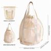 Wedhapy Kids Mesh Beach Bag with Drawstring, Beige view 3