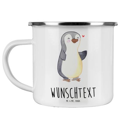 Mr. & Mrs. Panda Personalized Penguin Amputation Enamel Mug