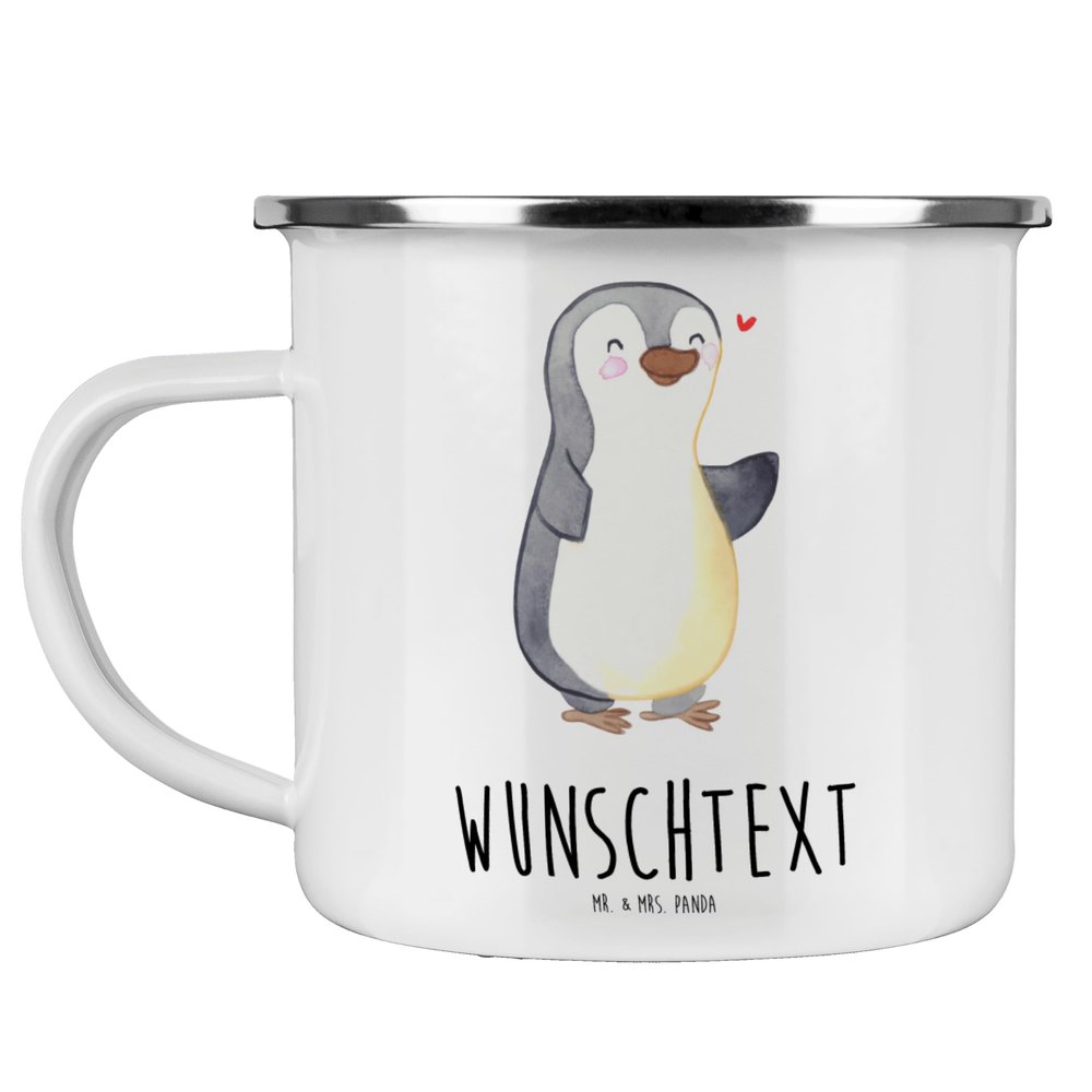 Mr. & Mrs. Panda Personalized Penguin Amputation Enamel Mug