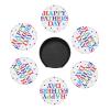 Drink Coasters with Holder, Set of 6, 4 in, Stars and Happy Father's Day Print view 3