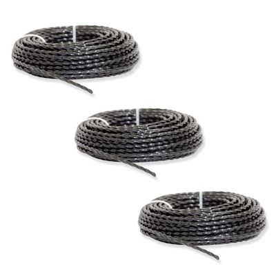 pokm toolsmarket - 3 x 3.0 mm / 15 m Twist Trimmer Line, 4-Edge Replacement Line for Brush Cutters