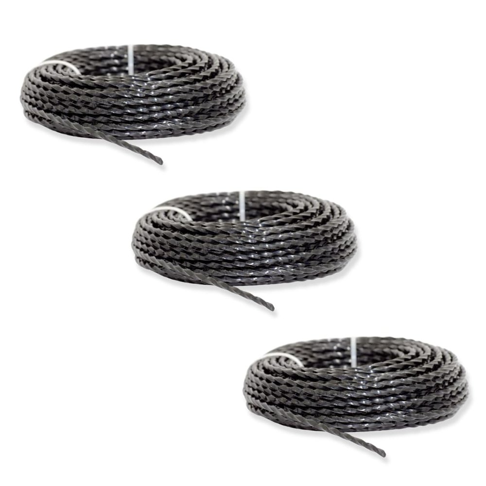 pokm toolsmarket - 3 x 3.0 mm / 15 m Twist Trimmer Line, 4-Edge Replacement Line for Brush Cutters