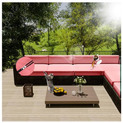 OREZAUQS Patio Cushion Cover, Waterproof Replacement for Outdoor Furniture, 60 x 60 x 10 cm, Pink, 1 Pc.
