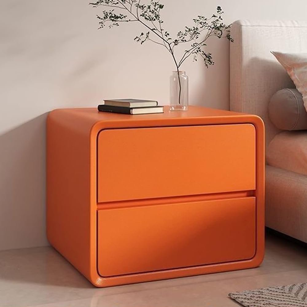 GJVBGA Modern Solid Wood Nightstand with 2 Drawers, 45 x 45 x 47 cm