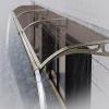 Brown L60 Front Door Awning with Aluminum Brackets view 1