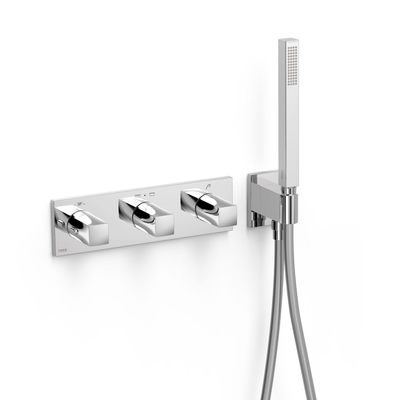 Tres 30725301 B-System Concealed 3-Way Thermostatic Shower Faucet, Chrome
