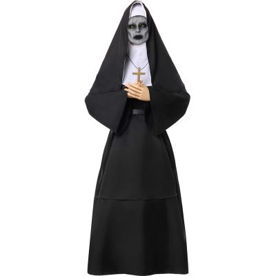 Fiamll Black Nun Costume for Women, Halloween Cosplay Outfit